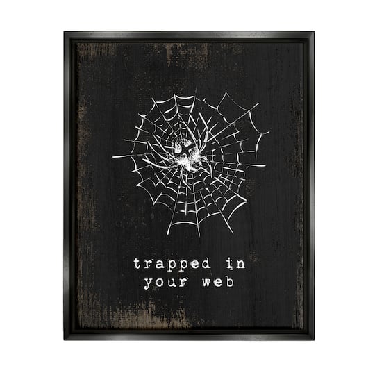 Stupell Industries Trapped In Your Web Spider Framed Floater Canvas Wall Art